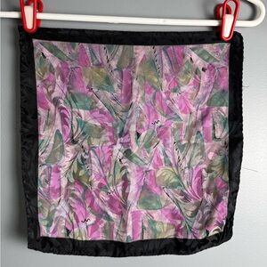 Vintage Italian Silk Scarf 13x13 Elegant Purse Accessory, Hair Tie, Color Pop